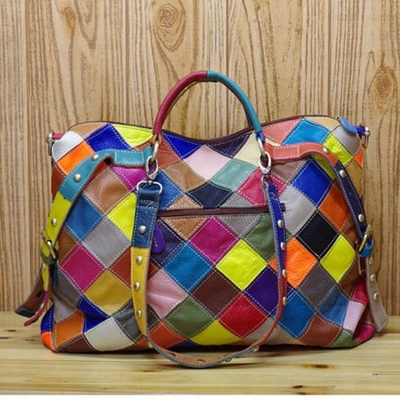 Casual Patchwork Purse/Tote - Picture 3 of 5